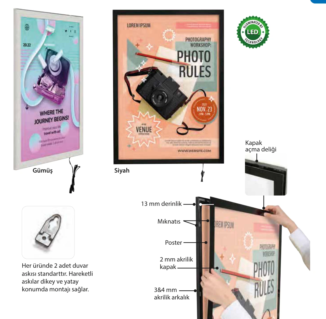 Magneco Led Box Tek Taraflı ürün detayları