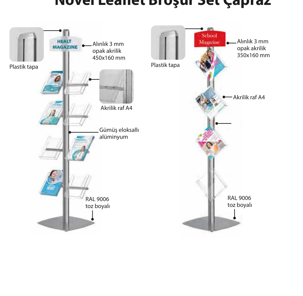 Novel Leaflet Broşür Set Çift Sıra Ve Çapraz ürün detayları