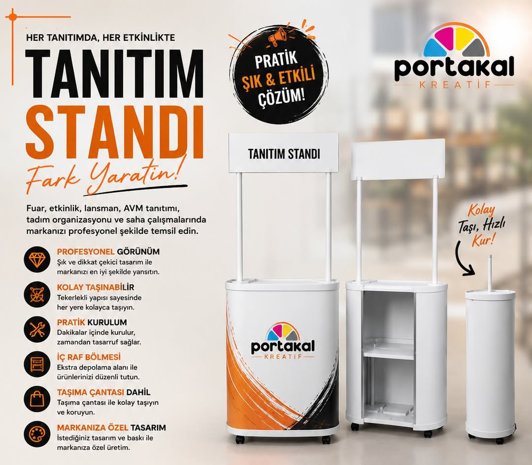 📢 TANITIM STANDI İLE MARKANIZI ÖNE ÇIKARIN! Fuar, etkinlik, lansman, AVM tanıtımı, tadım organizasyonu ve saha…