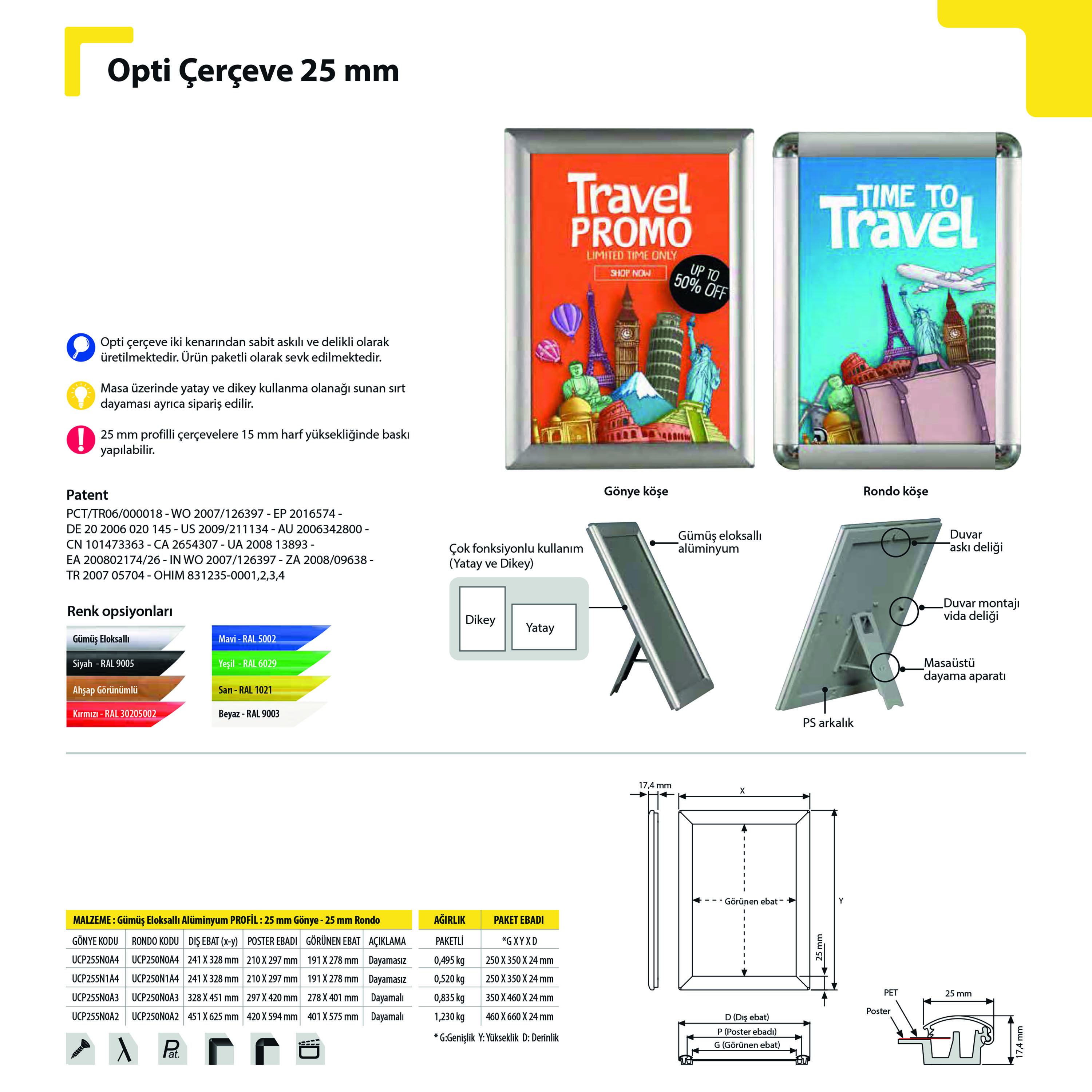 Opti Çerçeve 25 mm