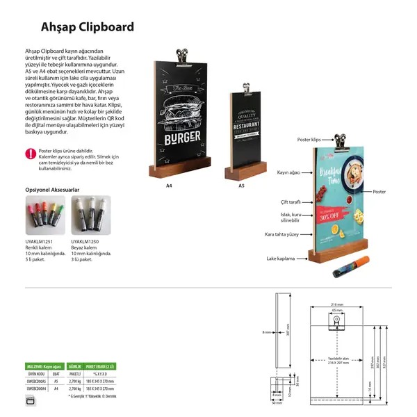 Ahşap Clip Board