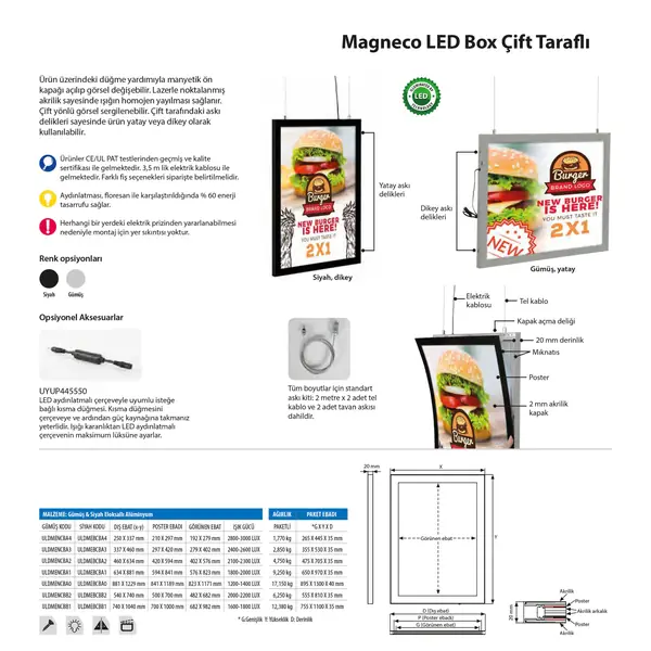 Magneco Led Box Çift Taraflı