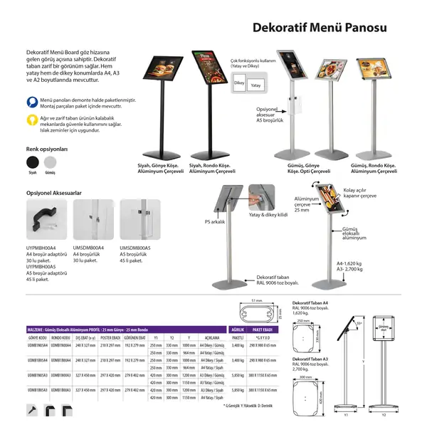 Dekoratif Menü Panosu
