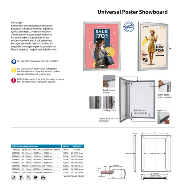 Universal Poster Showboard